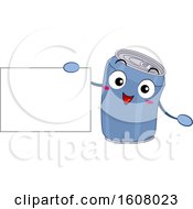 Poster, Art Print Of Aluminum Can Recycle Mascot Holding A Blank Sign Clipart