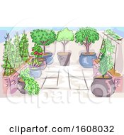 Poster, Art Print Of Home Garden Scene Illustration