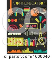 Poster, Art Print Of Broadcast Communication Elements Illustration