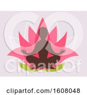 Poster, Art Print Of Lotus Silhouette Meditation Illustration