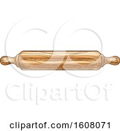 Clipart Of A Sketched Rolling Pin Royalty Free Vector Illustration
