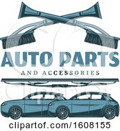 Clipart Of A Blue Auto Parts Design Royalty Free Vector Illustration