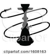 Clipart Of A Silhouetted Hookah Royalty Free Vector Illustration