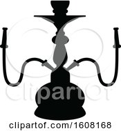 Clipart Of A Silhouetted Hookah Royalty Free Vector Illustration