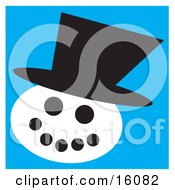 Friendly Snowman Wearing A Hat Clipart Illustration