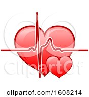Clipart Of A Medical Cardiology Heart Design Royalty Free Vector Illustration