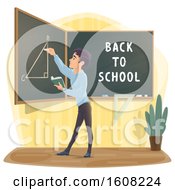 Poster, Art Print Of Male High School Student Writing On A Chalkboard