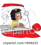 Clipart Of A Cartoon Angry Black Female Driver Stuck In A Traffic Jam Royalty Free Vector Illustration by Johnny Sajem