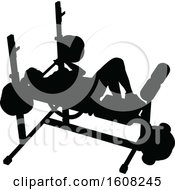 Poster, Art Print Of Silhouetted Woman Working Out On A Bench Press