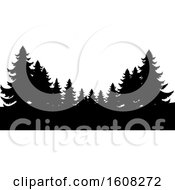 Poster, Art Print Of Silhouetted Evergreen Trees