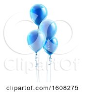 Poster, Art Print Of Group Of 3d Blue Party Balloons