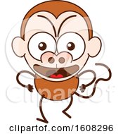 Clipart Of A Cartoon Angry Monkey Royalty Free Vector Illustration by Zooco
