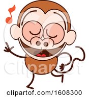 Poster, Art Print Of Cartoon Dancing Monkey