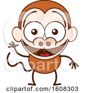 Poster, Art Print Of Cartoon Waving Monkey