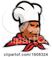 Clipart Of A Black Male Chef Wearing A Toque And Facing Slightly Right Royalty Free Vector Illustration