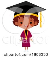 Poster, Art Print Of Happy Black Girl Graduate Wearing A Mortar Board And Gown