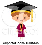 Poster, Art Print Of Happy White Graduate Wearing A Mortar Board And Gown
