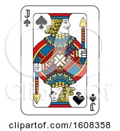 Clipart Of A Jack Of Spades Playing Card Royalty Free Vector Illustration by AtStockIllustration