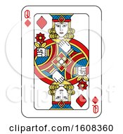Poster, Art Print Of Queen Of Diamonds Playing Card