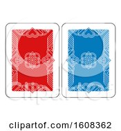Poster, Art Print Of Playing Card Reverse Back In Red And Blue