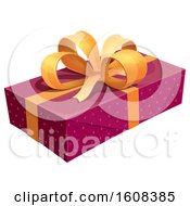 Clipart Of A Gift Box With A Bow Royalty Free Vector Illustration