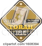Clipart Of A Judaism Torah Study Design Royalty Free Vector Illustration