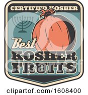 Clipart Of A Judaism Kosher Fruits Design Royalty Free Vector Illustration