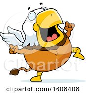 Cartoon Happy Dancing Chubby Griffin Mascot Character