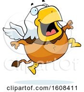 Cartoon Jumping Chubby Griffin Mascot Character