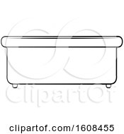 Clipart Of A Lineart Bath Tub Royalty Free Vector Illustration