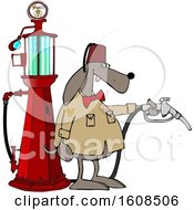 Poster, Art Print Of Shriners Dog Attendant By An Old Fashioned Gas Pump
