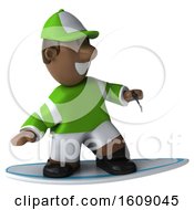 Clipart Of A 3d Black Male Jockey Surfing On A White Background Royalty Free Illustration by Julos