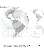 Clipart Of A Grayscale Dotted Globe Featuring The Americas Royalty Free Vector Illustration by dero
