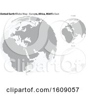 Clipart Of A Grayscale Dotted Globe Featuring Europe Africa And The Middle East Royalty Free Vector Illustration by dero