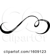 Clipart Of A Black Flourish Design Element Royalty Free Vector Illustration
