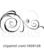 Clipart Of A Black Flourish Design Element Royalty Free Vector Illustration by dero