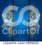 Poster, Art Print Of Decorative Blue And Gold Background