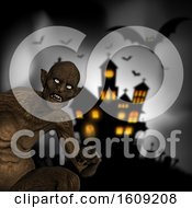3D Evil Demon On A Defocussed Halloween Background