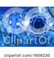 Poster, Art Print Of 3d Medical Background With Virus Cells And Male Figure