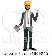 Poster, Art Print Of Indian Business Man Holding A Cell Phone Or Tablet