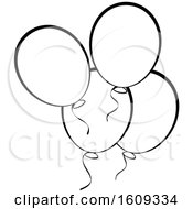 Clipart Of Lineart Party Balloons Royalty Free Vector Illustration