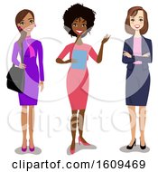 Poster, Art Print Of Group Of Happy Hispanic Black And White Business Women