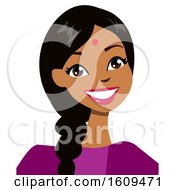 Poster, Art Print Of Happy Indian Woman Avatar With A Bindi And Braid