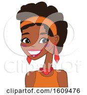 Beautiful Black Woman In Orange