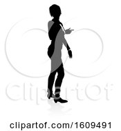 Business Person Silhouette With A Reflection Or Shadow On A White Background