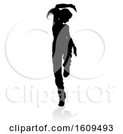 Poster, Art Print Of Street Dance Dancer Silhouette With A Reflection Or Shadow On A White Background