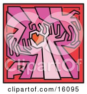 Hands Forming The Shape Of A Heart Clipart Illustration by Andy Nortnik #COLLC16095-0031