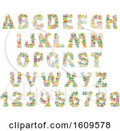Poster, Art Print Of Capital Alphabet Letters And Numbers Made Of Buildings