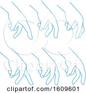 Clipart Of A Sketched Sequence Of A Hand Walking Royalty Free Vector Illustration
