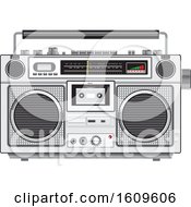 Clipart Of A Retro Portable Radio Cassette Player Royalty Free Vector Illustration by patrimonio